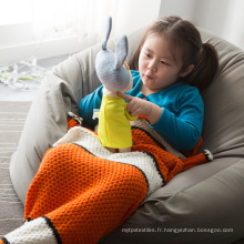 Couverture de sac de couchage en gros tricot-tricot.